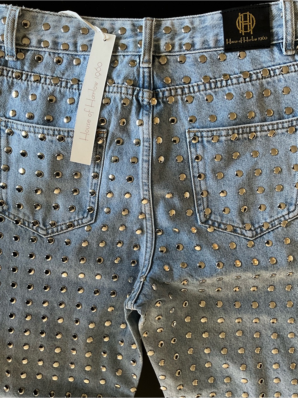 House of Harlow Light Blue Studded High-Rise Jeans - Women - Picture 2 of 6